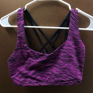 Lululemon Free to be Serene pink and black bra